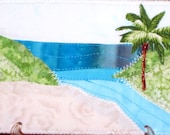 Beach Scene 1 Fabric Postcard