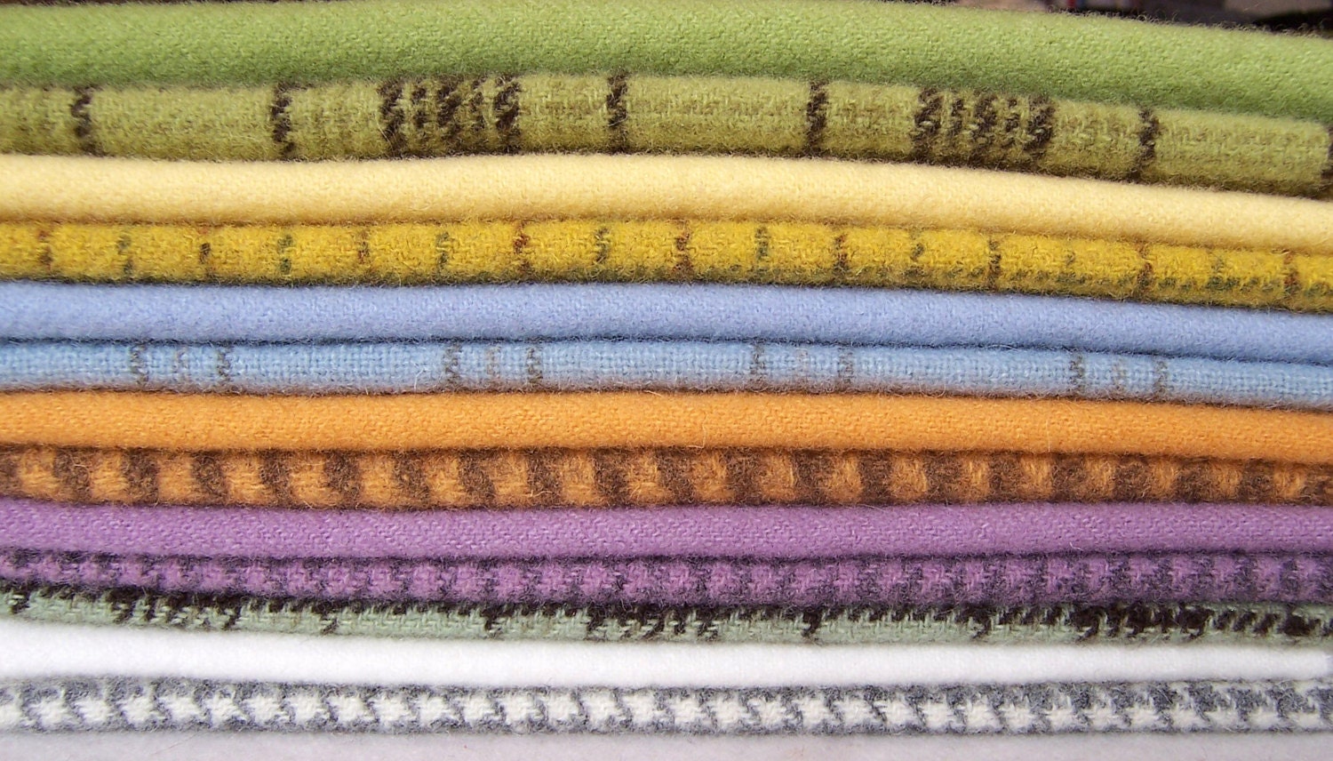 Hand Dyed Felted Wool, 8in.x 8in. - Pastel / Sorbet - for Applique, Penny Rugs, Sewing Projects / W1304