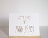 Gold Happy Anniversary Card by dodeline