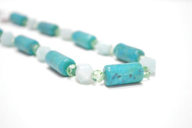 Turquoise Necklace, Chunky Necklace, Blue, Green, Aqua, Teal, Choker, Tropical, Seafoam, Spring Fashion, Woodland, Gift Under 25