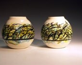 Ceramic and Pottery matching vases in porcelain
