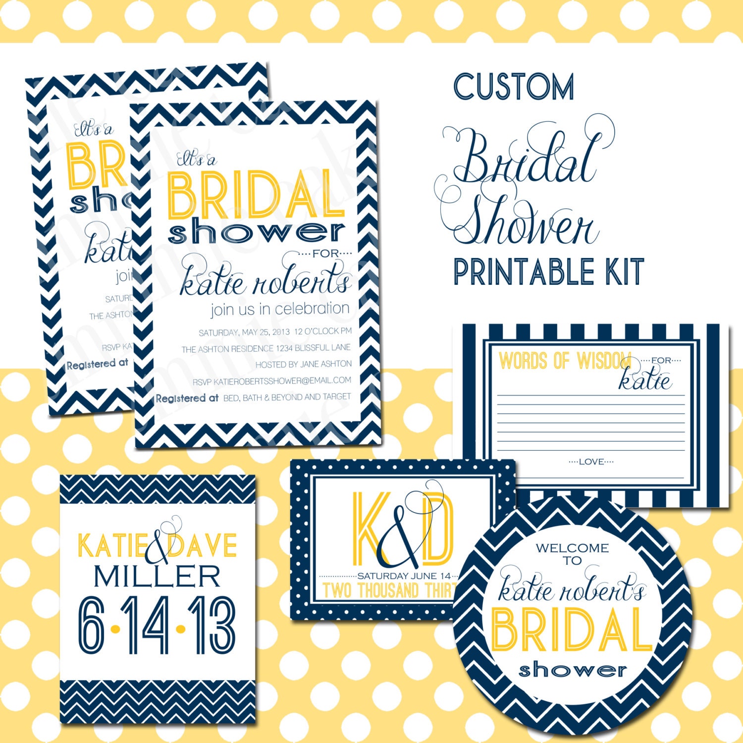 Custom Bridal Shower Printable Kit Il_570xn