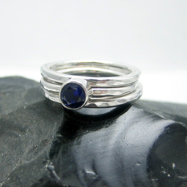 Sterling Silver Rings Pick a Gemstone 5 mm Skinny Stack Ring Made to Size