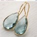 SALE 15 OFF Teal Quartz Teardrop Earrings - Teal Blue - Spring Fashion