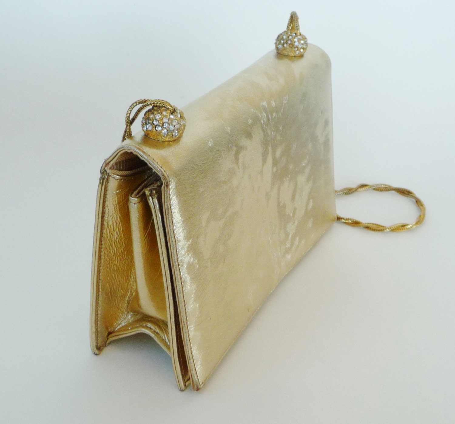 60s - Gold - Purse - Mod - Hip - Disco - Studio 54 - Madga Makkay - Designer - Mad Men - Formal - Dance
