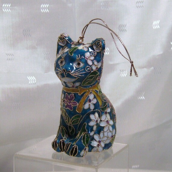 cloisonne cat ornament