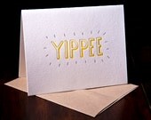 Yippee letterpress card - set of six