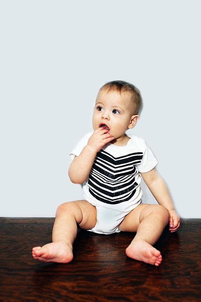 Armor Hand Printed SHORT sleeve Onesie, black, Additional Print Colors Available, Chevron, Tribal Pattern