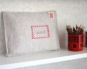 postcards from europe - mail organizer, linen