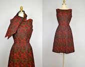 NOS 1960s dress .  60s Mod Dress .  Geometric.  Designer Dress Set