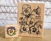 PSX K774 Pansy Violaceae Rubber Stamp Botanical Flower Illustration for card making