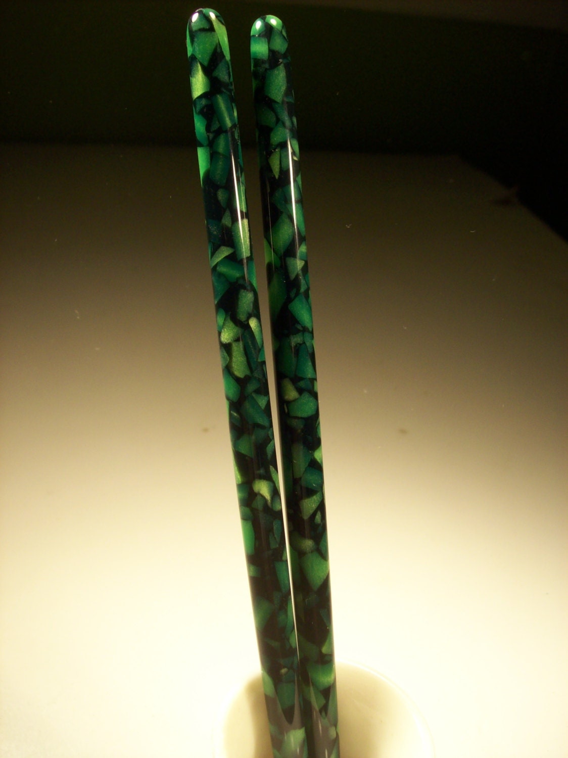 Toxic Pebble 6 in acrylic Hair sticks.