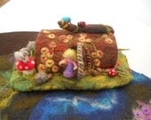 Hollow Log Fairy Tree House Waldorf Play Mat Play Scape Needle Felted Play items
