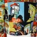 Vintage Linen Jacket Kaktus Picasso Art deco Faces Blazer Womens XL