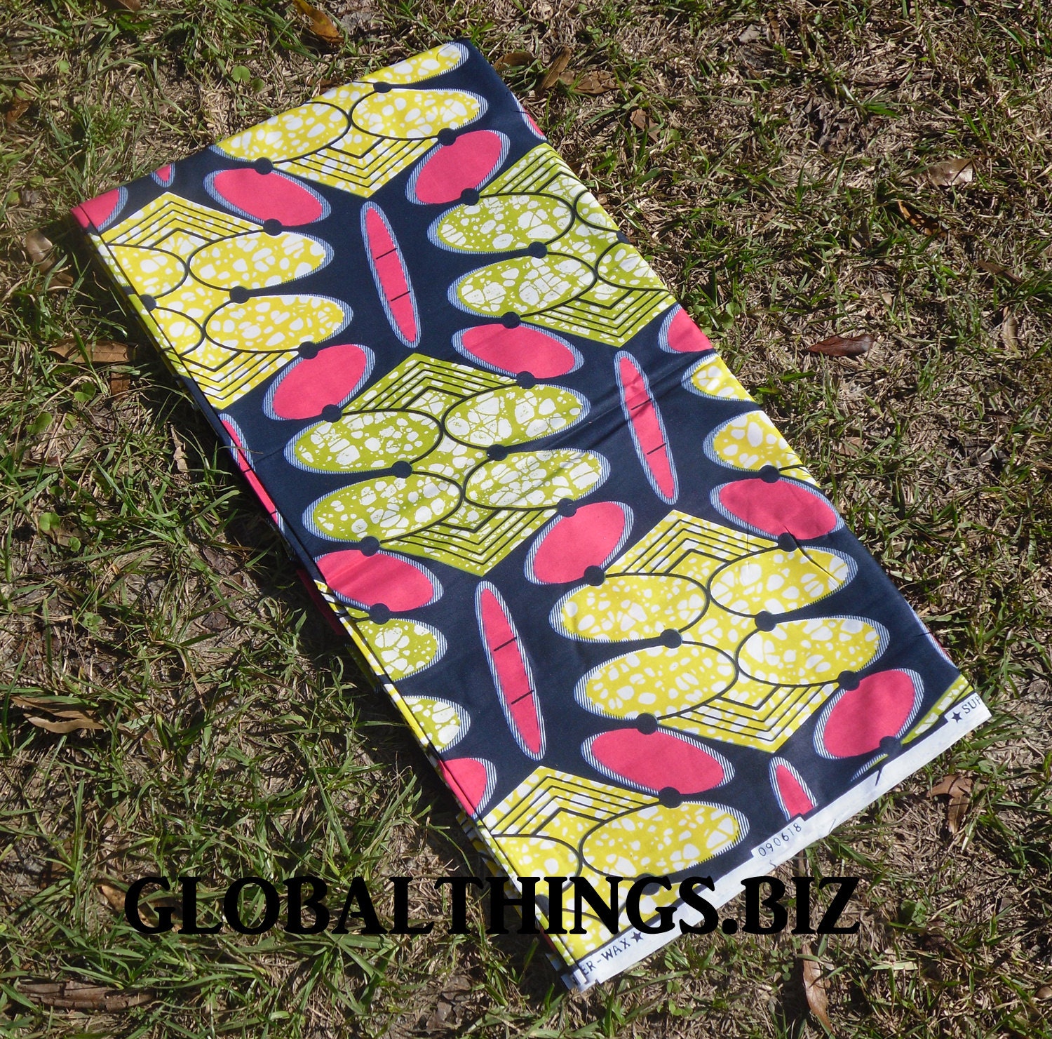 African Wax Cotton Print Fabric - West African Fabric - Ankara Fabric - Chlada Fakya - Half Yard
