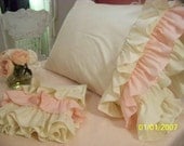 pair beautiful romantic  3 tier ruffled pillow cases or shams