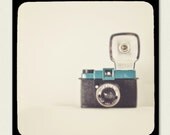 Vintage Camera photograph - Diana F camera, Wall Decor - The Lady - retro inspired decor, teal wall art, Etsy wall art