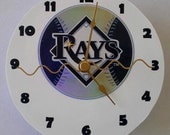 CD Clock Tampa Bay Rays MLB Baseball Team Logo Compact Disc Clock for Desk or Wall