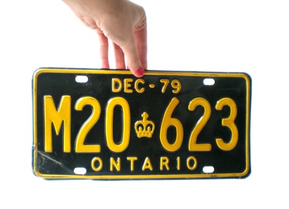 Ontario License Plate Canada Souvenir Vintage by HoundDogDigs