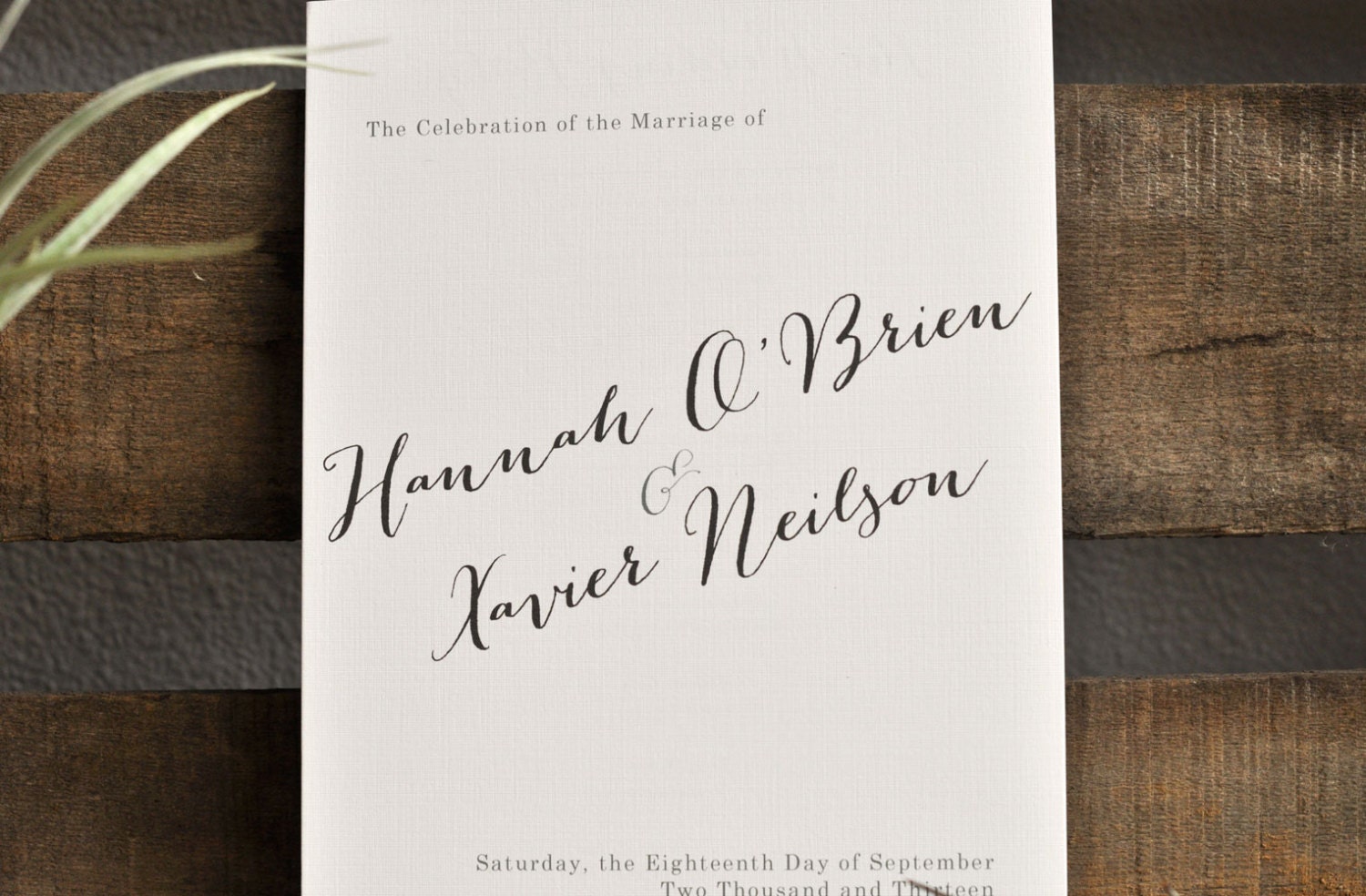 Booklet Wedding Program - Cosmopolitan