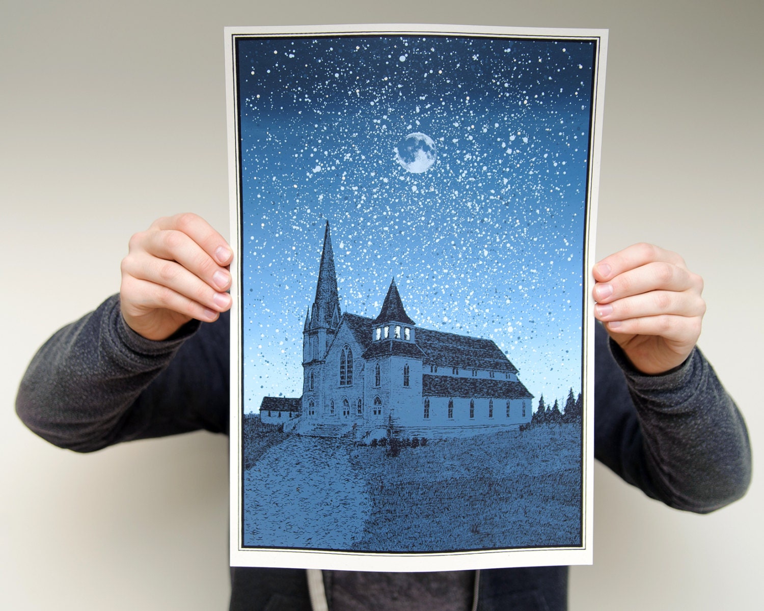 SALE Screen Print of Old Church