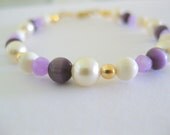 Sweet and dainty purple mix gemstone beaded bracelet for everyday.