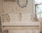 Painted Cottage Chic Shabby White Romantic Headboard KING Headboard BD10