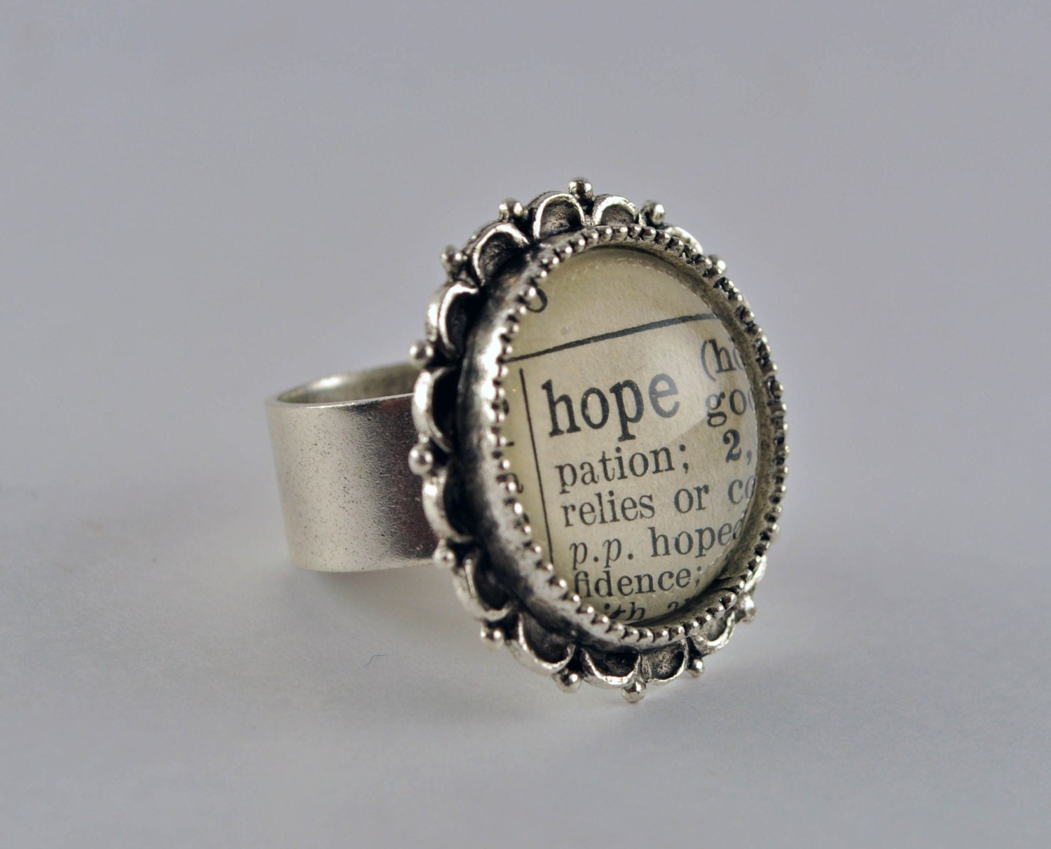 Personalized Vintage Dictionary Word Ring -Pick Your Word