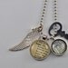 Vintage Dictionary Word Necklace Pendant HOPE FAITH