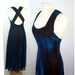Blue ombre dress, metallic gown, criss cross back, long gown, All That Jazz, 1980s long dress, Size M