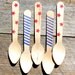 Patriotic Small Wooden Spoons with Stars and Stripes - Eco-friendly Small Ice Cream or Cupcake Spoons (set of 36)