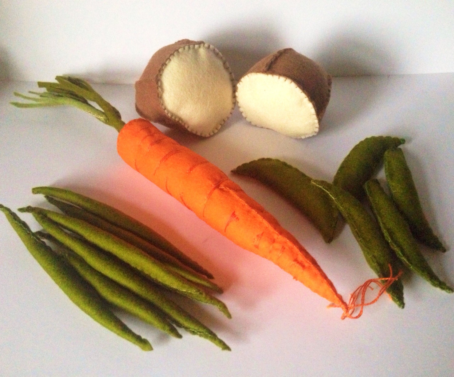 Wool Felt Vegetables 14 Piece Set / Felt Food / Organic Cotton Stuffing