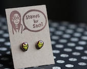 Super Hero Shrink Plastic Stud Earrings -Ironman-