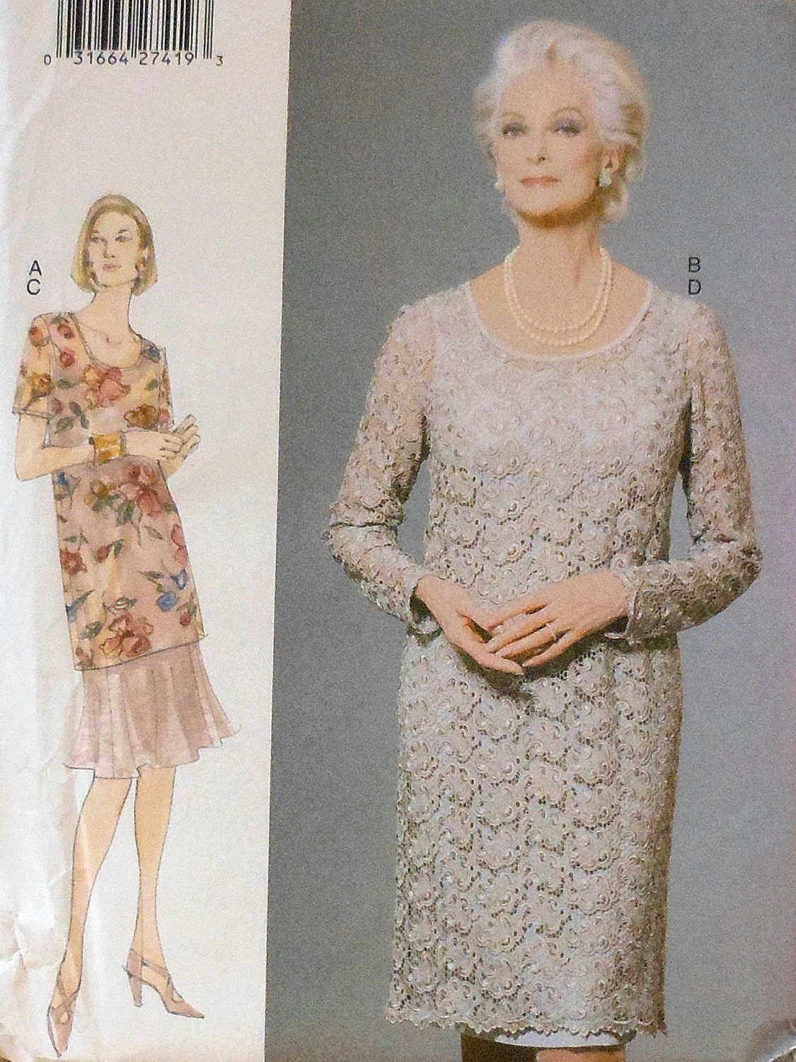 Vogue Tunic & Dress Sewing Pattern UNCUT Vogue 9821 Plus Size 20-24 Mother of the Bride