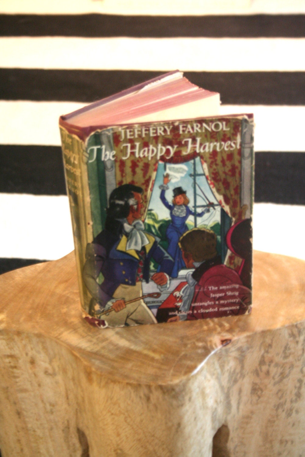 vintage book / hc THE HAPPY HARVEST by Jeffrey Farnol 1940 / romance - mystery novel