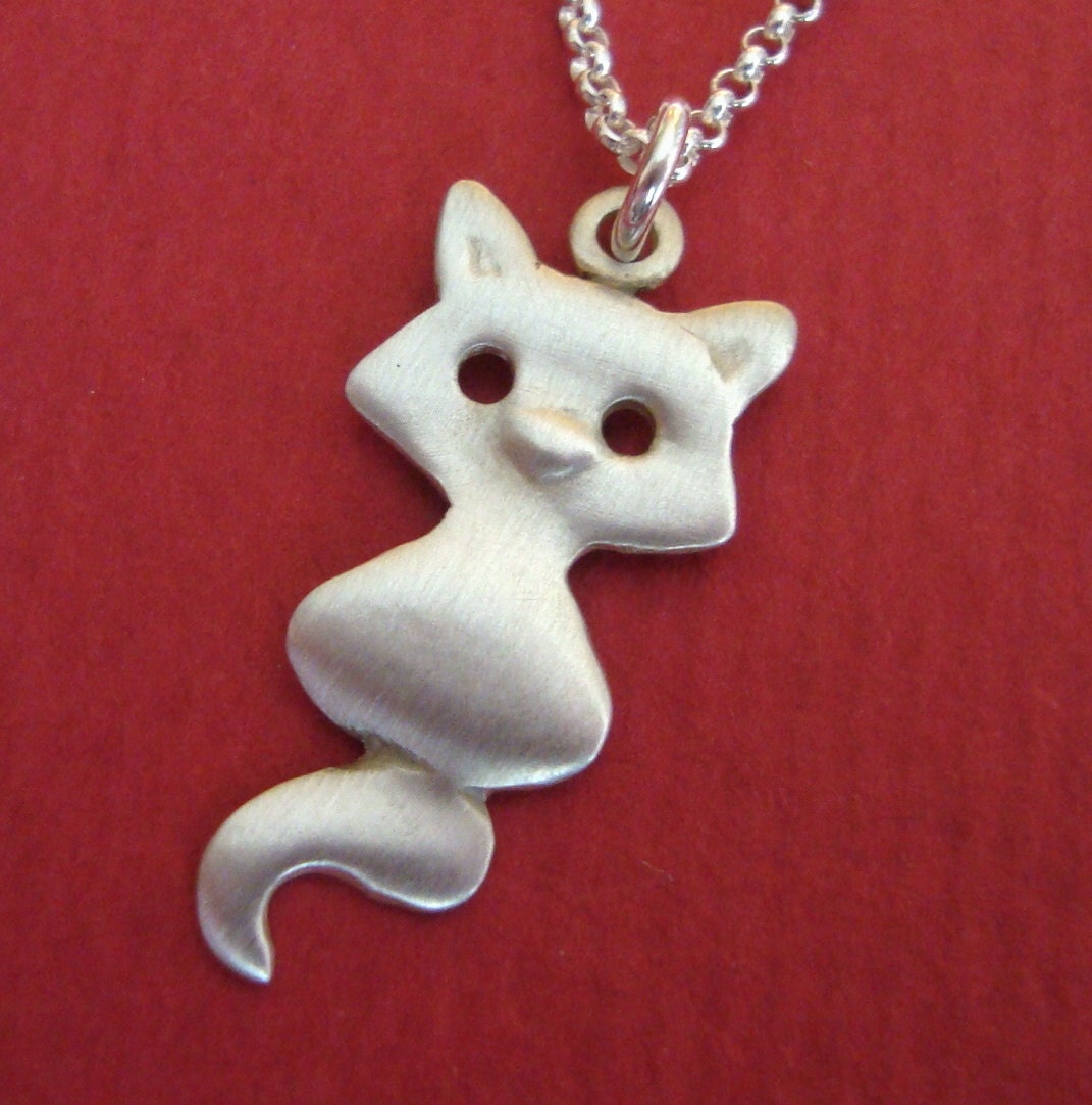 Cute Fox Necklace Vixen Pendant sterling silver Kids Teen jewelry gift girl charm necklace mom for her spring