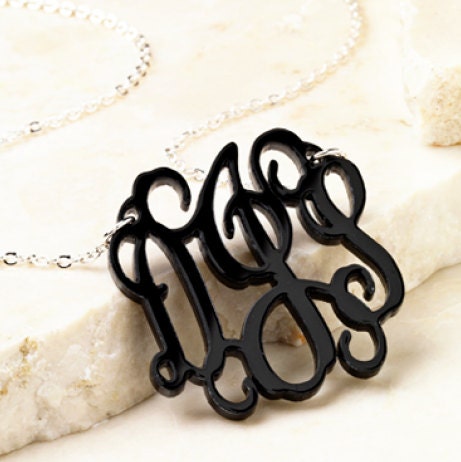 Large Acrylic Cutout Monogram Necklace