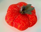 Autumn Pumpkin -- Size 9 --  Cotton Fabric Decoration -- Soft Sculpture -- N0.2