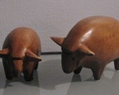 Hand Carved Wooden Sheep Set