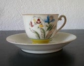 Mocco Occupied Japan Lily of the Valley  Vintage Porcelain Demitasse Teacup and Saucer