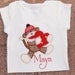Custom boys or girls heart Sock Monkey Valentines Day onesie or tee shirt with personalized name