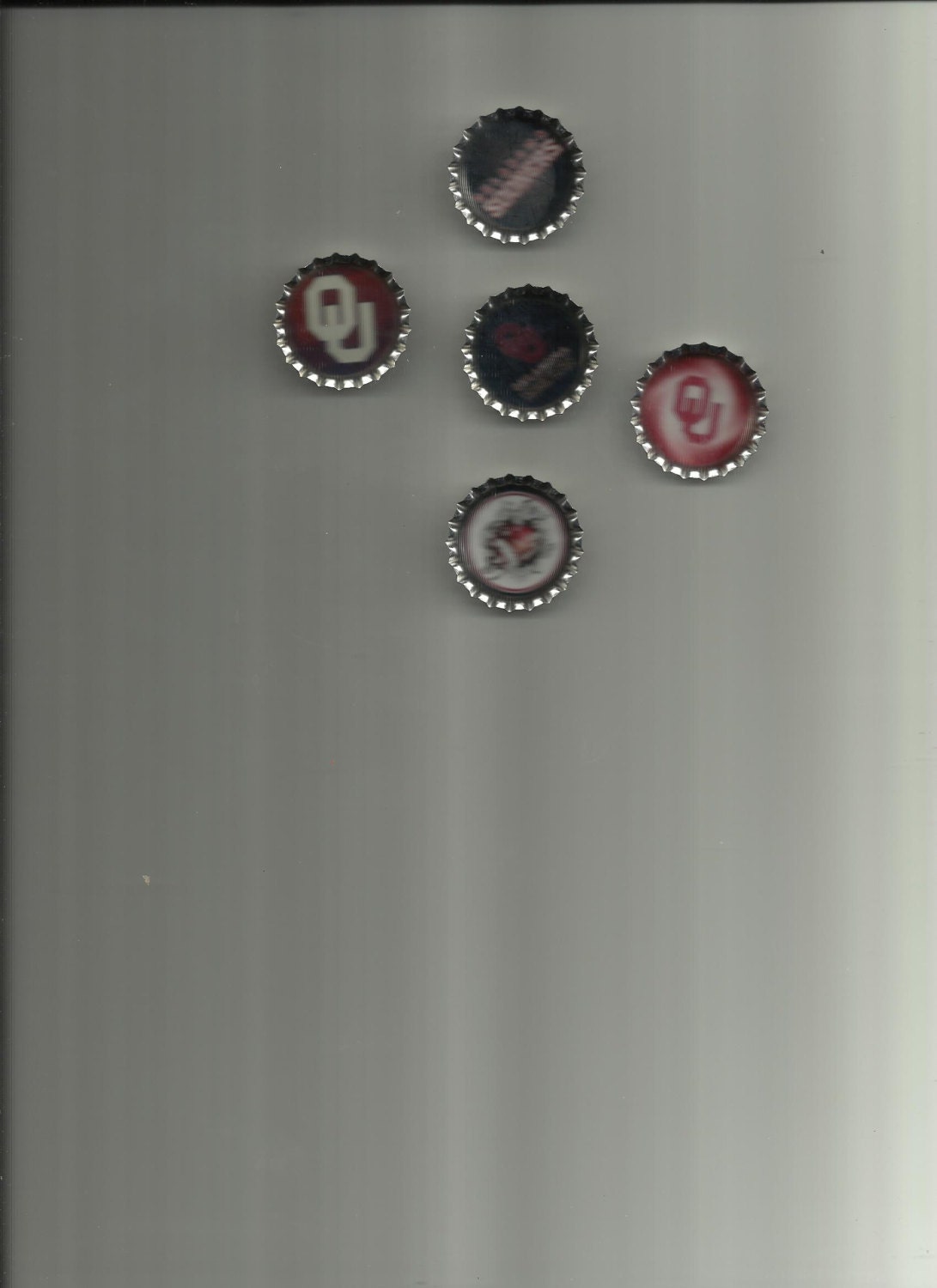 Oklahoma Sooners Bottle Cap Magnets set of 5