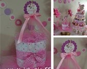 Cute Diaper Cake - Baby Shower - Nursery Gift - It's a Girl Theme