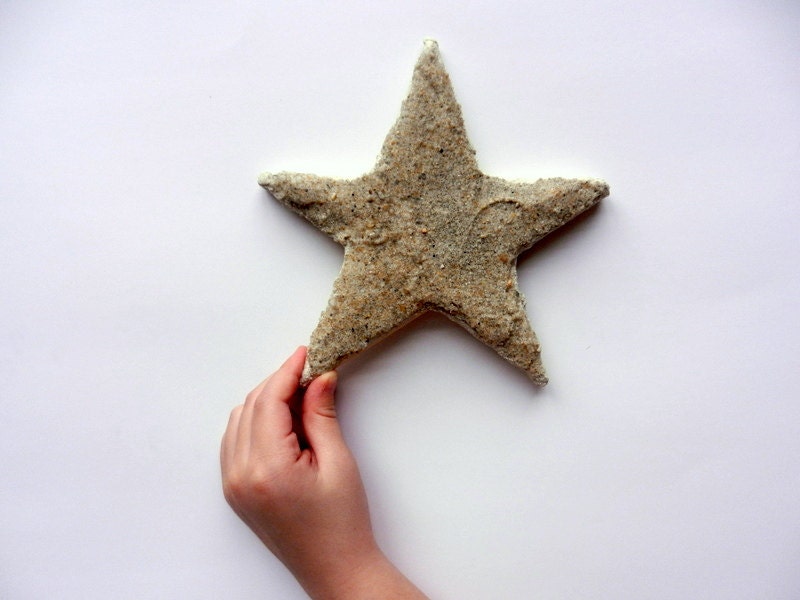 Star decor / mini Star Home Decor /  beach Home Decor / beach sand star / Bamboo and Stucco / wall art
