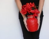 Red Vase / Bold Red Home Decor / made to order / flower vase / red home decor