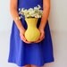Yellow Vase / Spring home decor / Bright yellow Vase / Flower vase / sweetheart vase