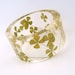 Size XXL Four Leaf Clover Resin Bangle. Contemporary Resin Bracelet. Green Shamrock Botanical Jewelry