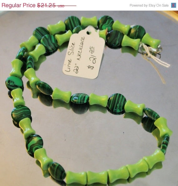 Red Hot Valentine SALE - Lime Slice 22" Necklace - hollyshobbiesncrafts Red Hot Valentine SALE - Lime Slice 22" Necklace - hollyshobbiesncrafts
