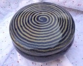 Midnight blue and creamy white marbled swirl design jewelry box navy blue