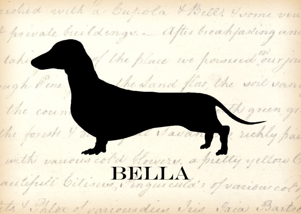 Dachshund 8 x 10 Personalized  Art Print